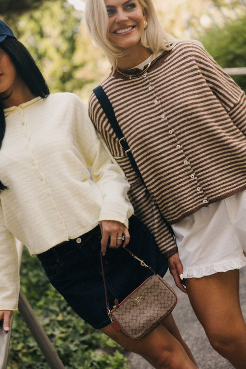 Coco Cutie Cardigan // Chocolate Stripe